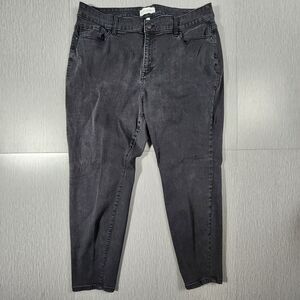 LANE BRYANT High Rise Skinny Jeans Curvy Fit, Flex Magic Waistband Black Size 22